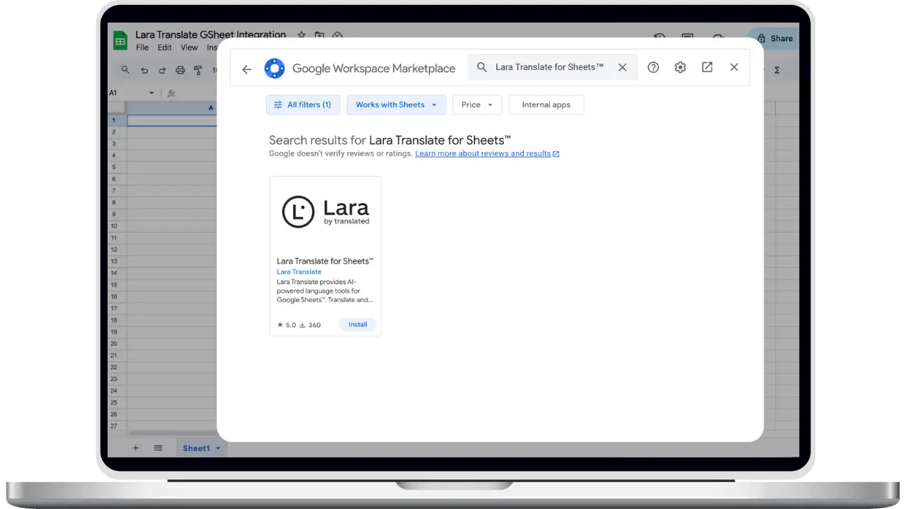 Lara Translate + Google Sheets integration
