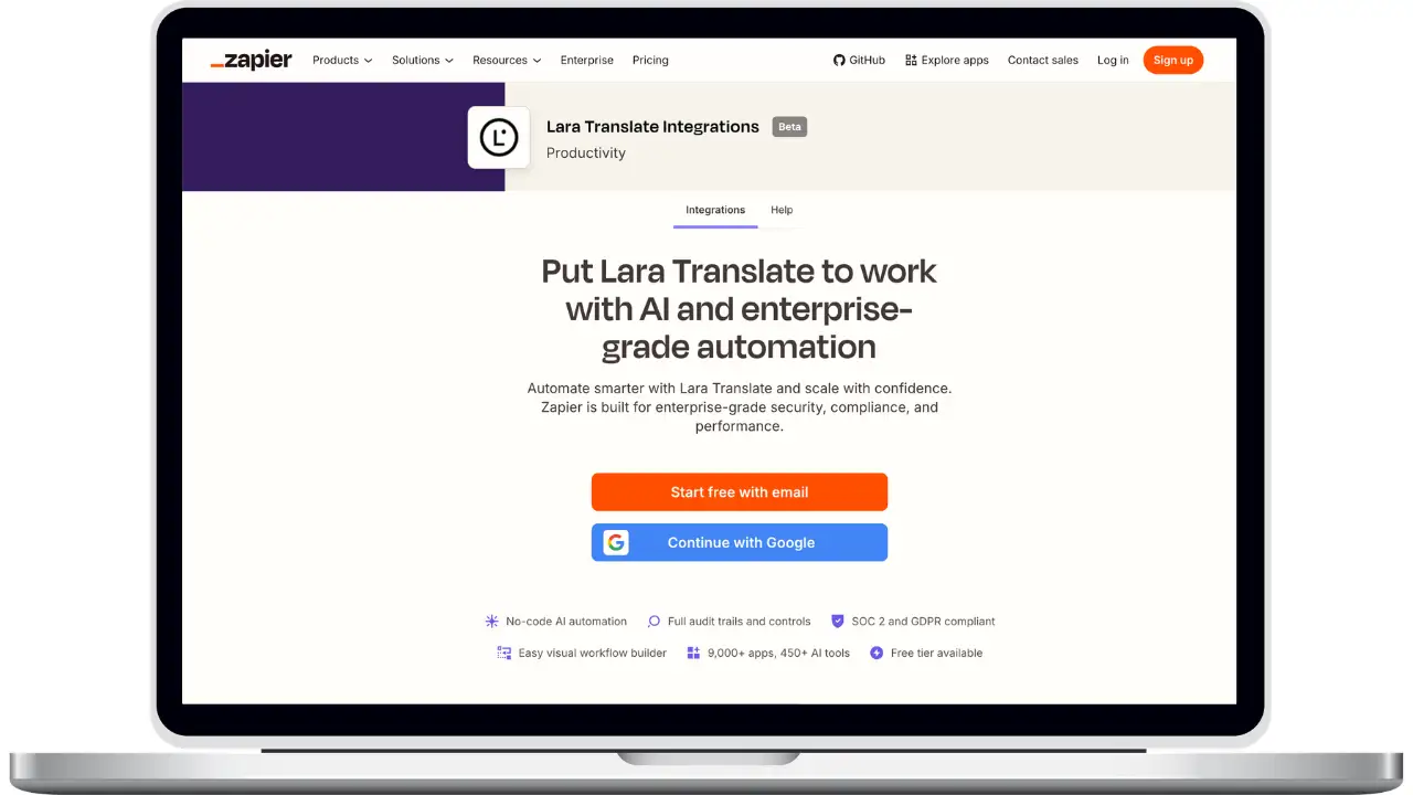 Lara Translate + Zapier integration